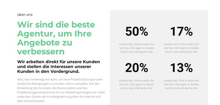 Prozentzähler Landing Page