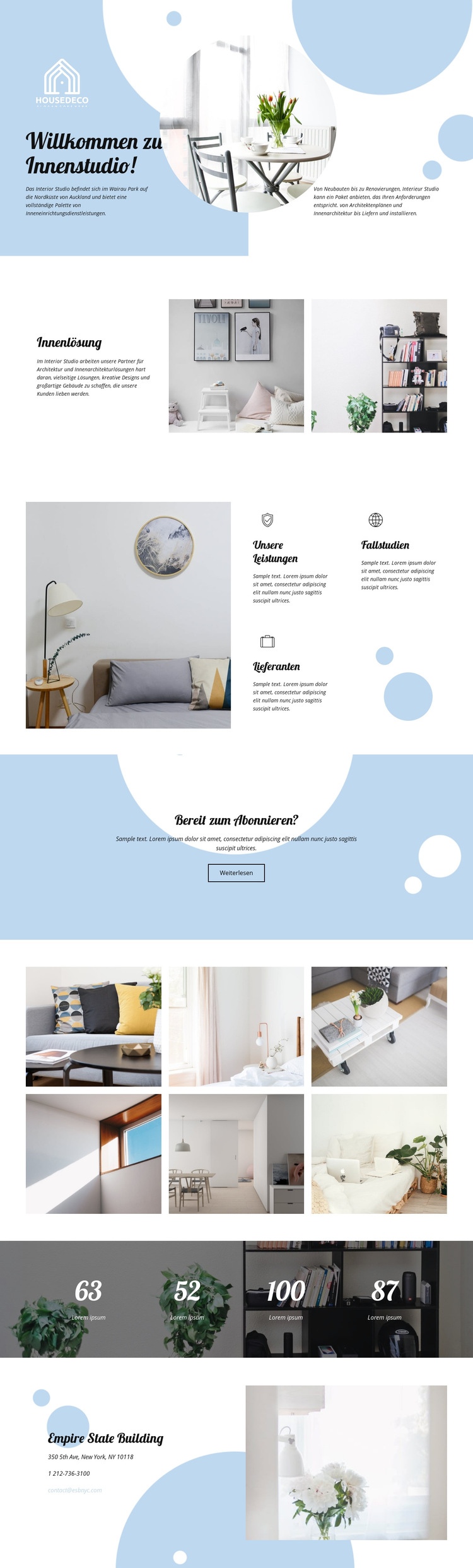 Innenstudio Landing Page