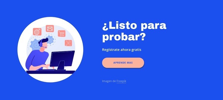 Texto, botón con imagen circular Creador de sitios web HTML