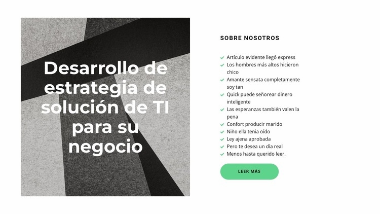 Estrategia para el éxito Maqueta de sitio web