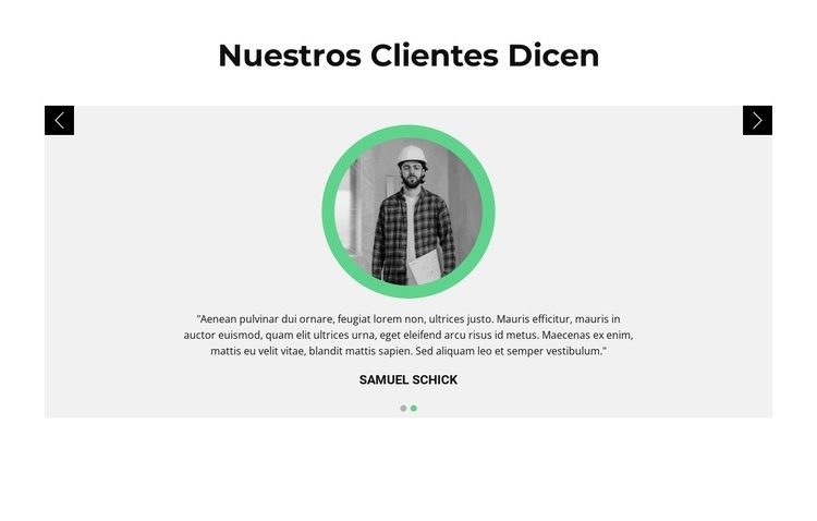 Opiniones sobre el cliente Plantilla