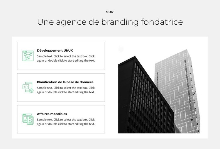 Une agence fondatrice Modèles de constructeur de sites Web