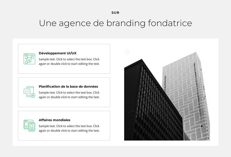 Une agence fondatrice Maquette de site Web