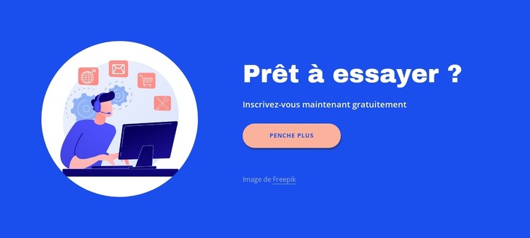 Texte, bouton avec image circulaire Modèle HTML