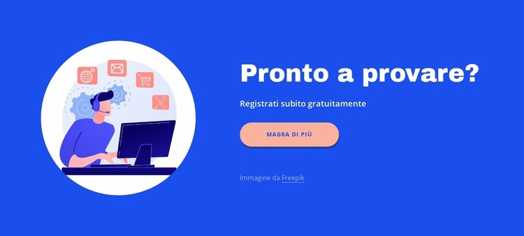 Testo, pulsante con immagine circolare Modello Joomla