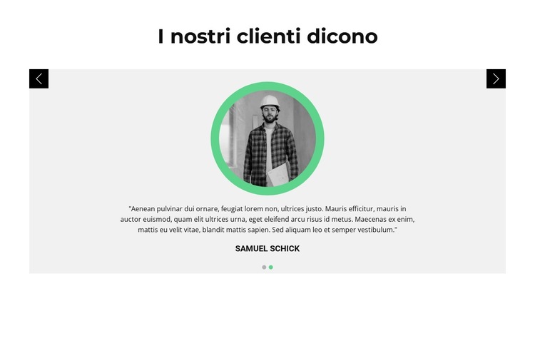 Opinioni sul cliente Modello di sito Web