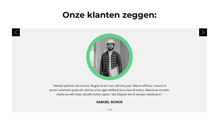 Meningen over de klant Website Builder-sjablonen