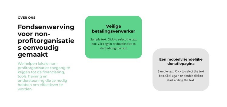 Tekst in verschillende vormen Website mockup