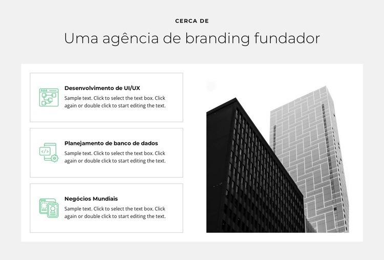 Uma agência fundadora Construtor de sites HTML