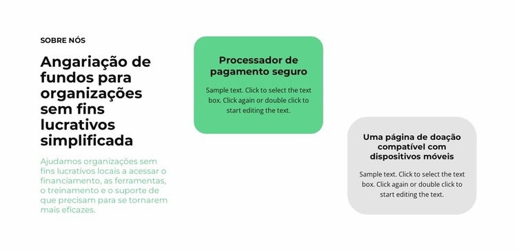 Texto em vários formatos Landing Page