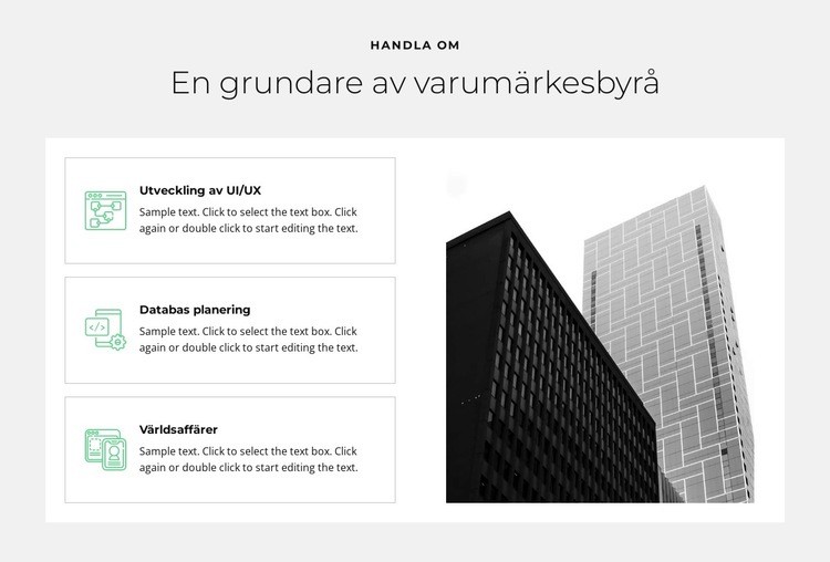 En grundarbyrå CSS -mall