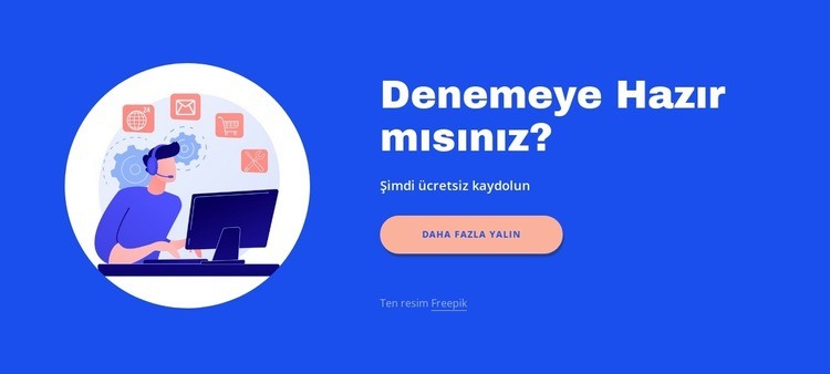 Metin, daire resimli düğme Html Web Sitesi Oluşturucu