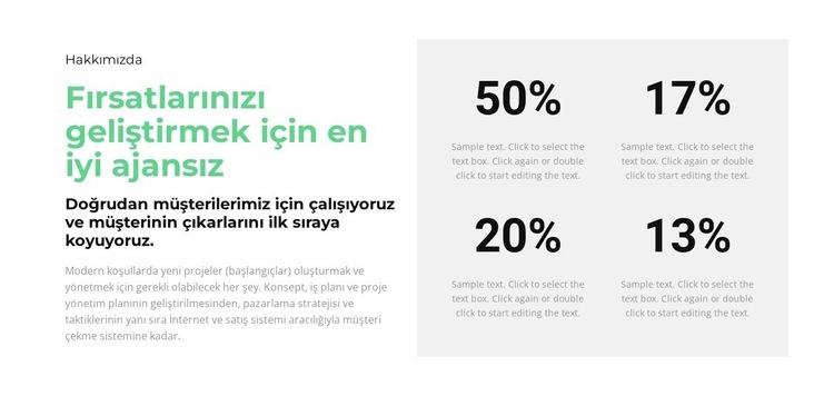 Yüzde sayacı Web Sitesi Mockup'ı