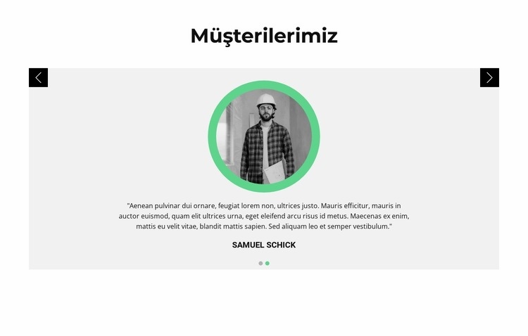 Müşteri hakkındaki görüşler Web Sitesi Mockup'ı