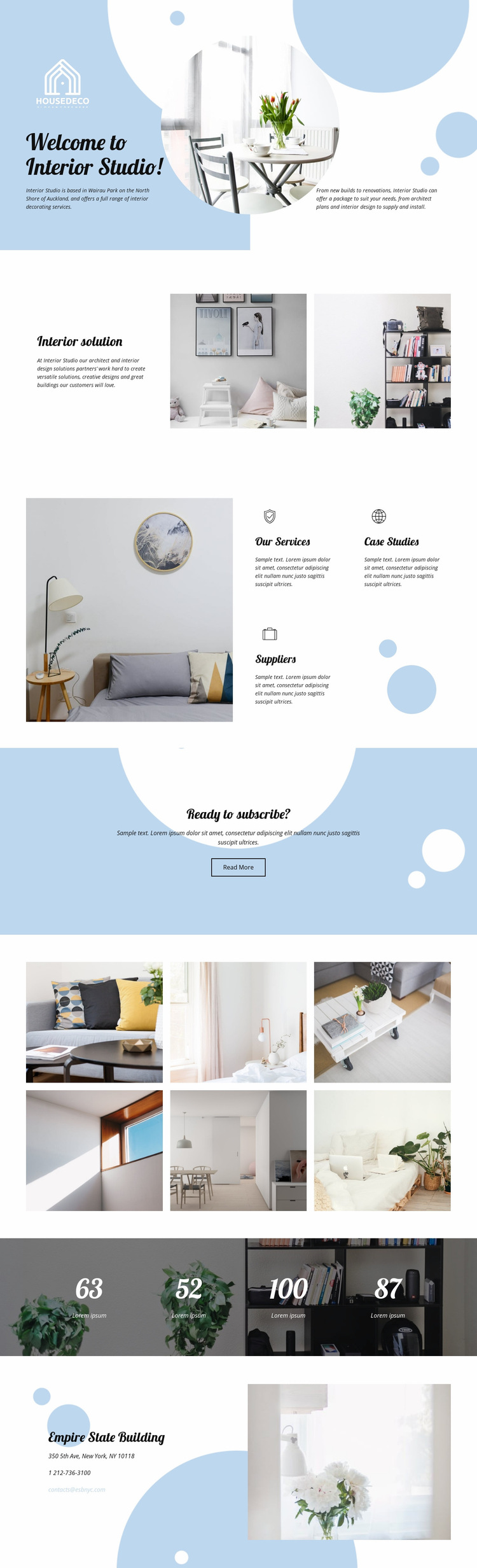 Interior Studio Web Page Design