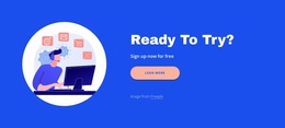 Text, Button With Circle Image - Great Landing Page