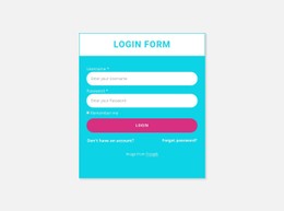 Free CSS Layout For Login Form With Colored Background