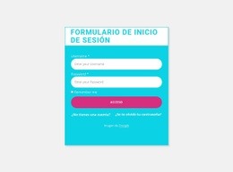 Formulario De Inicio De Sesión Con Fondo De Color - Diseño Web Polivalente