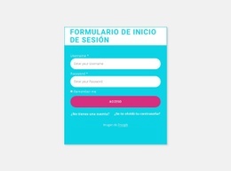 Formulario De Inicio De Sesión Con Fondo De Color - Diseño De Sitios Web
