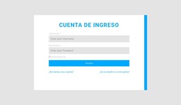 Inicio De Sesión De Cuenta Con Borde Derecho: Plantilla De Página HTML