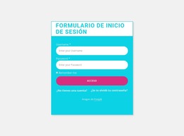 Formulario De Inicio De Sesión Con Fondo De Color: Plantilla HTML Adaptable