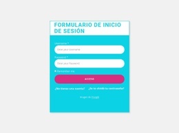 Formulario De Inicio De Sesión Con Fondo De Color: Plantilla HTML5 Multipropósito
