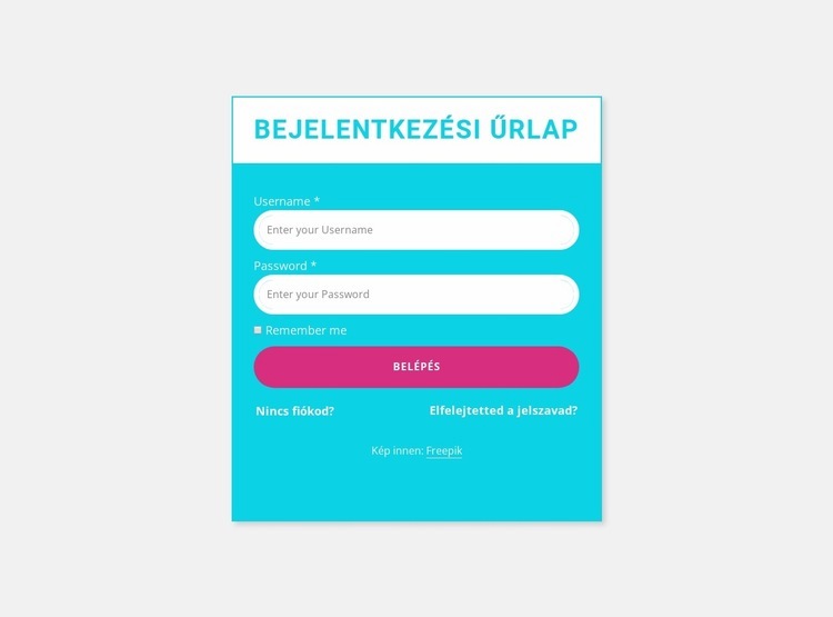 Bejelentkezési űrlap színes háttérrel Weboldal sablon