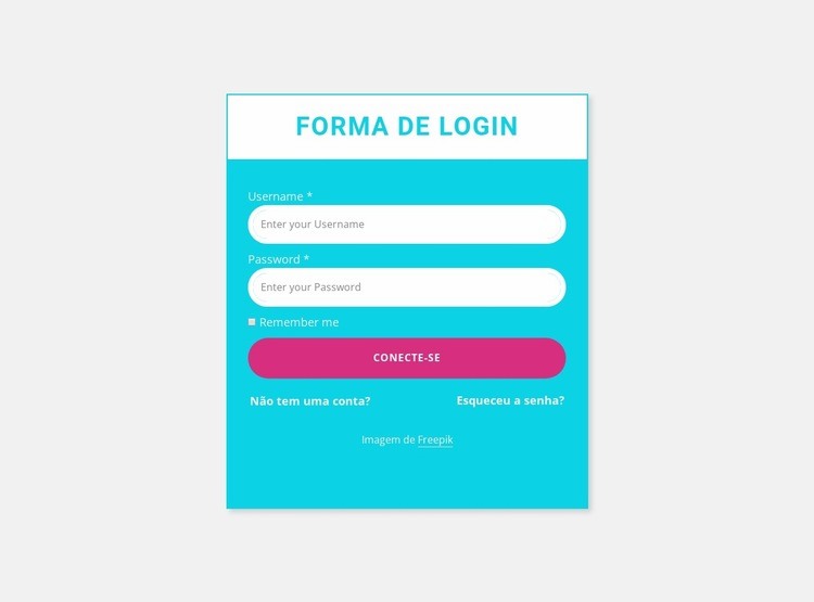 Formulário de login com fundo colorido Modelos de construtor de sites