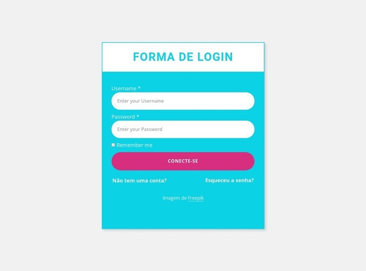 Formulário de login com fundo colorido Modelo