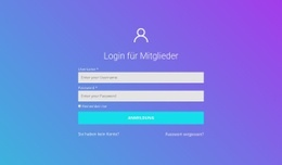 Login Für Mitglieder - Vorlagen Website-Design