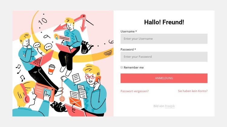 Hallo Freund Website-Modell