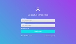 Login Für Mitglieder - Drag & Drop-Zielseite