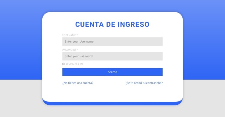 Formulario de inicio de sesión con forma Plantilla CSS