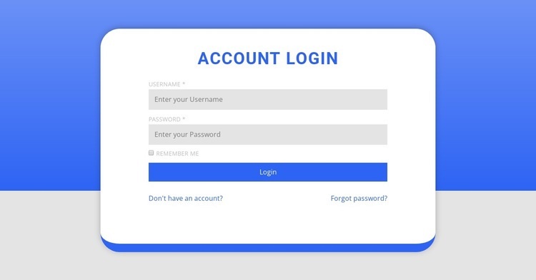 Login form with shape Html Code Example