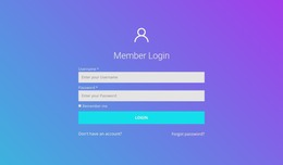 Member Login - Simple HTML Template