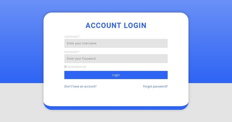 Login form with shape HTML Template