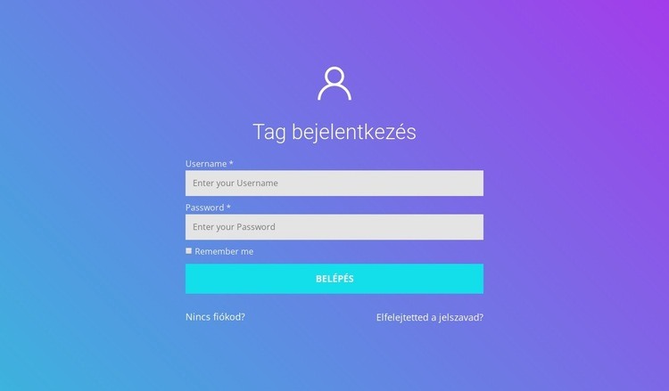 Tag bejelentkezés CSS sablon