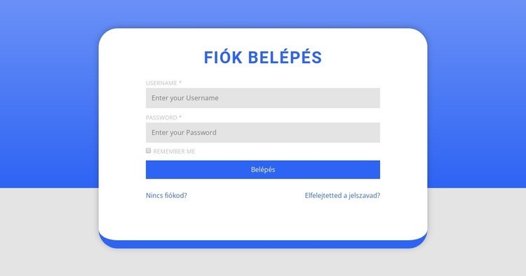 Bejelentkezési űrlap alakzattal CSS sablon