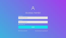 Accesso Membro - Modello HTML Semplice