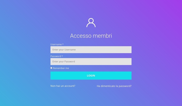 Accesso membro Tema WordPress