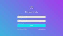 Member Login - Drag & Drop Joomla Template