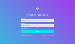 Inloggen Voor Leden - Eenvoudige HTML-Sjabloon