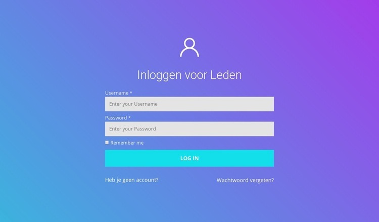 Inloggen voor Leden HTML5-sjabloon