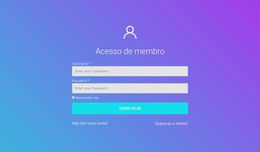 Acesso De Membro - Modelo HTML Simples