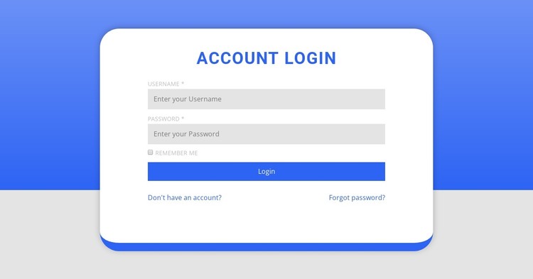 Login form with shape Static Site Generator
