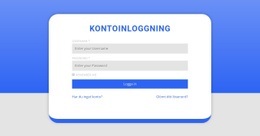 Inloggningsformulär Med Form - Mall För Webbutveckling