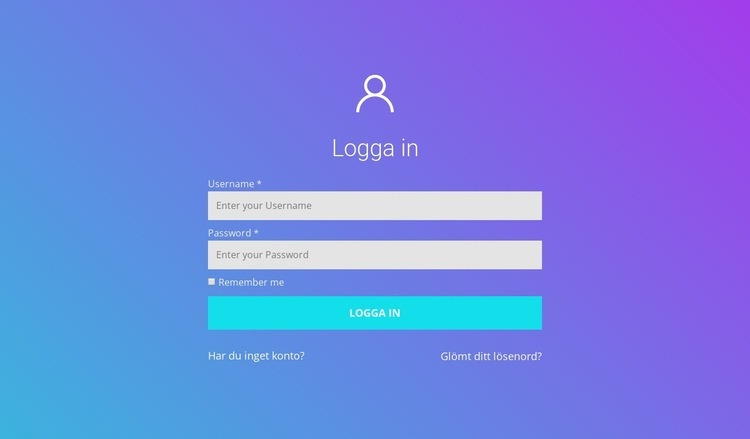 Logga in HTML-mall