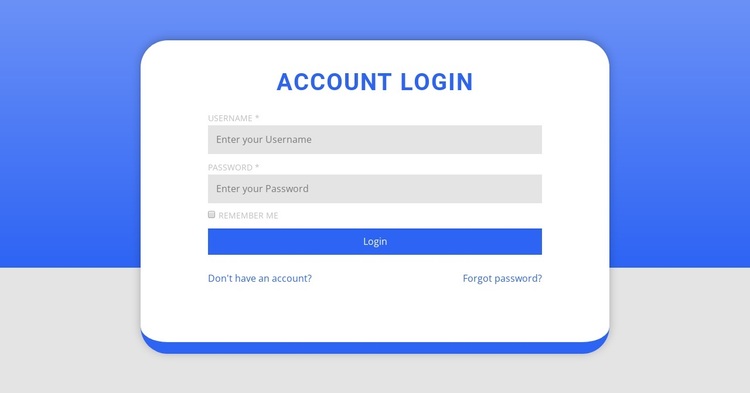 Login form with shape Template