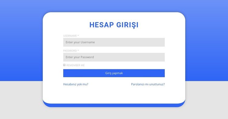 şekil ile giriş formu CSS Şablonu