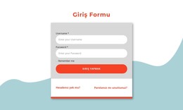 Giriş Formu Tasarımı - HTML Sayfası Şablonu